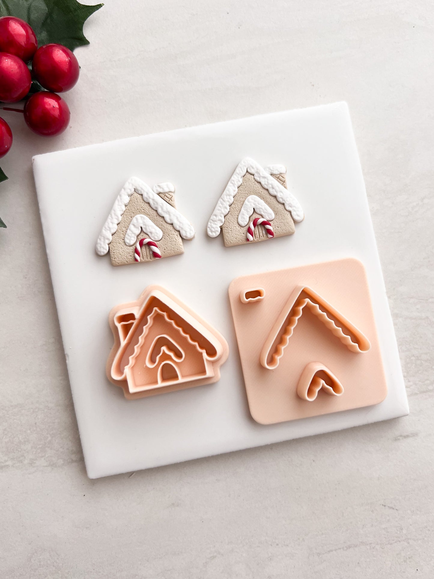 Gingerbread House No. 3 Clay Cutter | Gingerbread House No. 3 Polymer Clay Cutter for DIY Christmas Earrings Festive Jewelry and Handmade Holiday Accessories