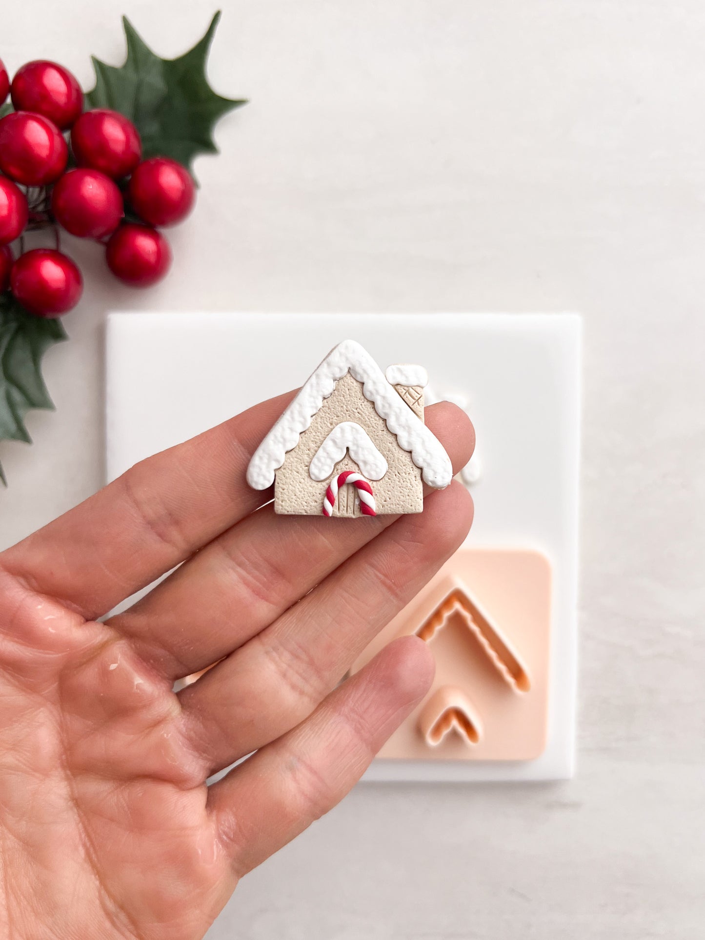 Gingerbread House No. 3 Clay Cutter | Gingerbread House No. 3 Polymer Clay Cutter for DIY Christmas Earrings Festive Jewelry and Handmade Holiday Accessories