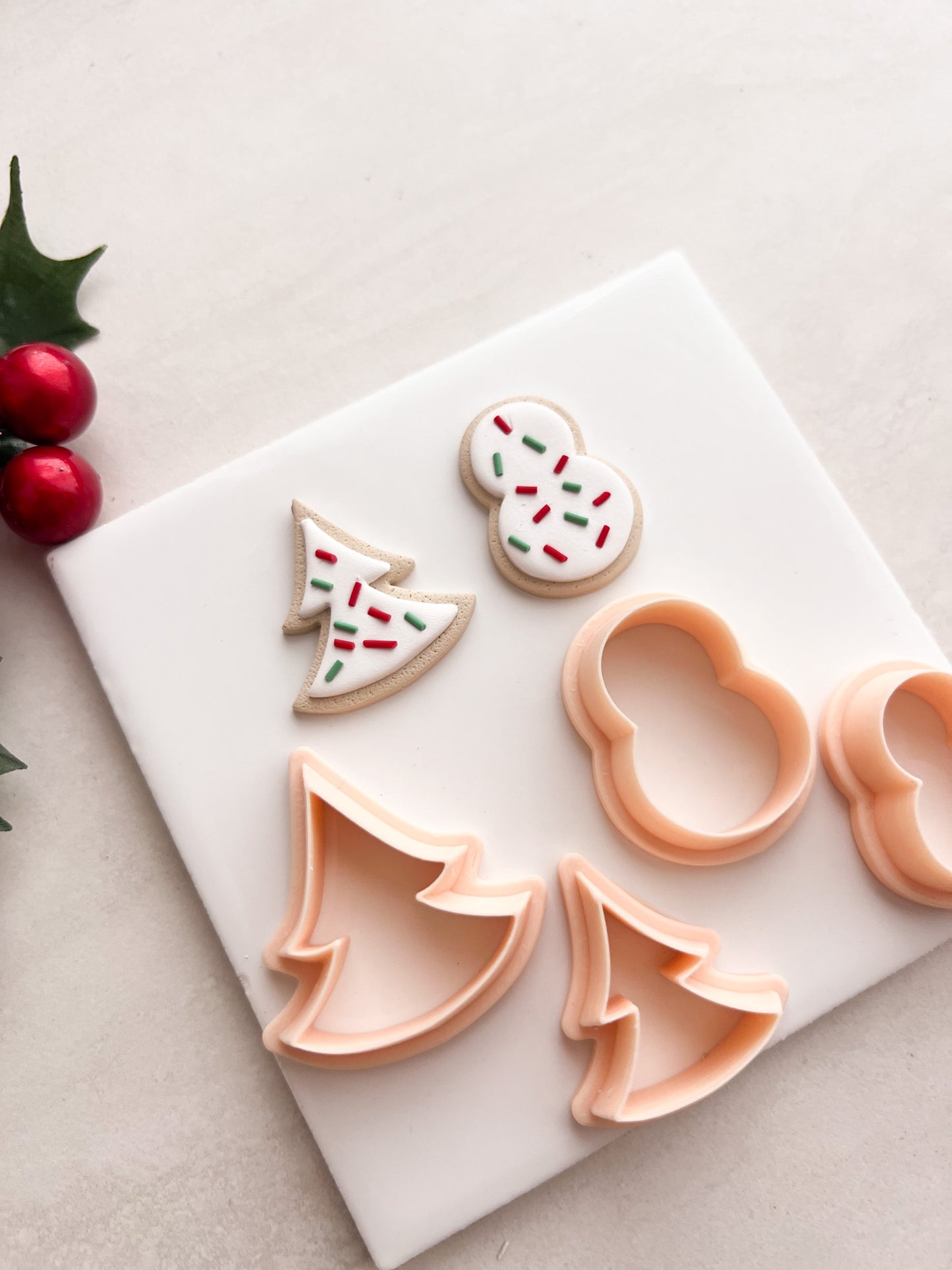 Set of Two Frosted Sugar Cookies Clay Cutters | Set of Two Frosted Sugar Cookies Polymer Clay Cutters for DIY Christmas Earrings Cute Cookie-Themed Jewelry and Handmade Holiday Accessories