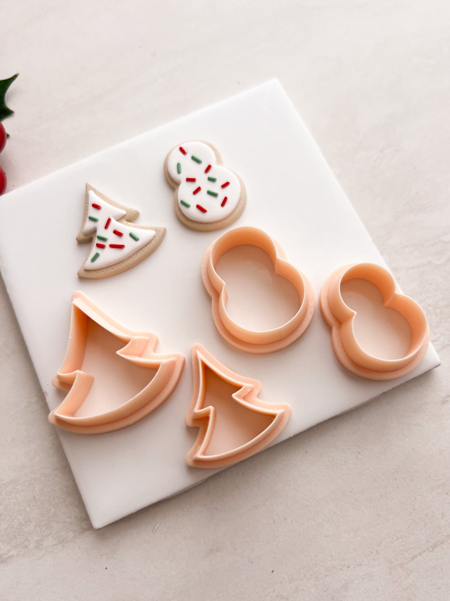 Set of Two Frosted Sugar Cookies Clay Cutters | Set of Two Frosted Sugar Cookies Polymer Clay Cutters for DIY Christmas Earrings Cute Cookie-Themed Jewelry and Handmade Holiday Accessories