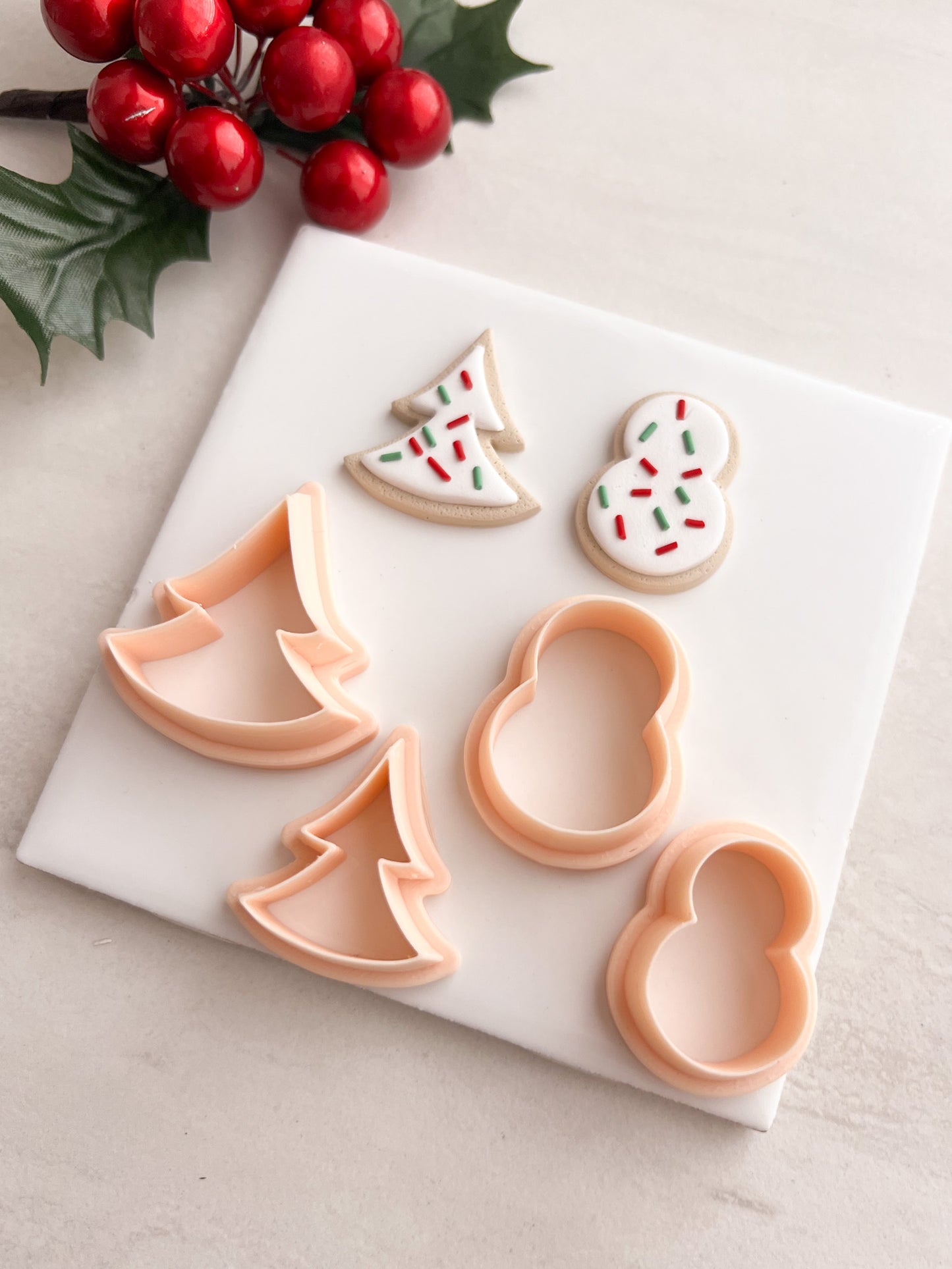 Set of Two Frosted Sugar Cookies Clay Cutters | Set of Two Frosted Sugar Cookies Polymer Clay Cutters for DIY Christmas Earrings Cute Cookie-Themed Jewelry and Handmade Holiday Accessories