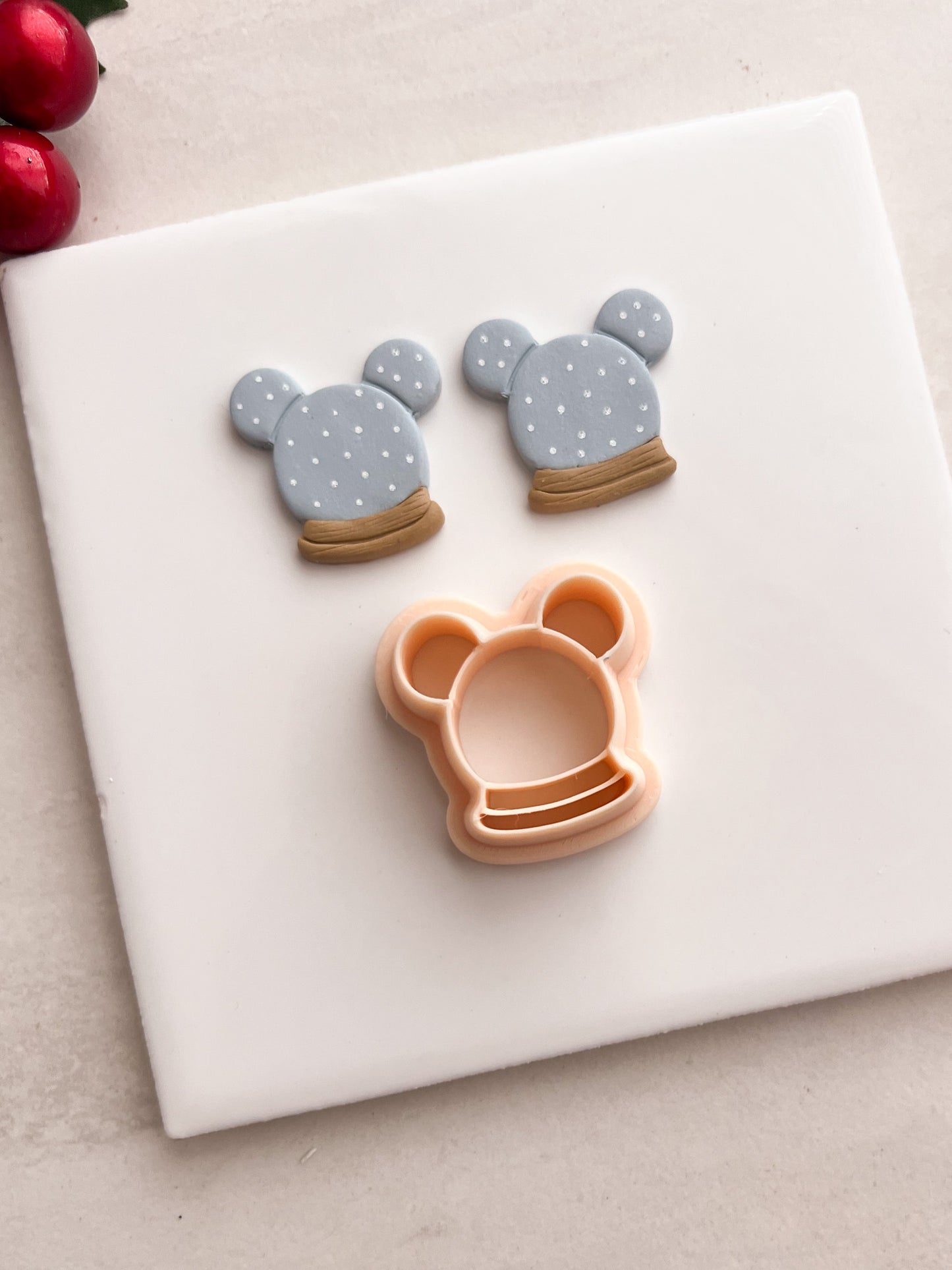 Mickey Snowglobe Clay Cutter | Mickey Snowglobe Polymer Clay Cutter for DIY Christmas Earrings Disney Jewelry and Handmade Holiday Accessories