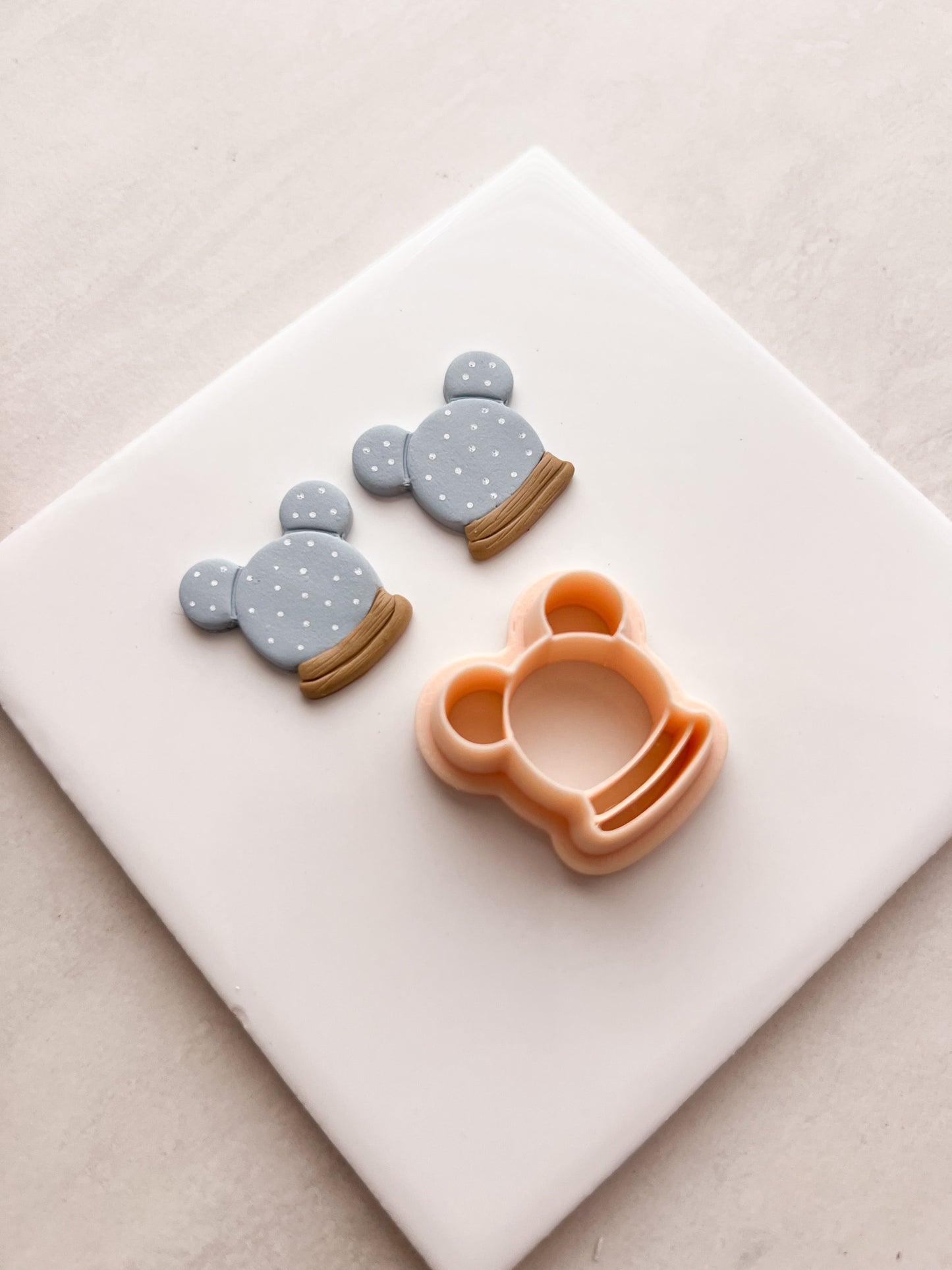 Mickey Snowglobe Clay Cutter | Mickey Snowglobe Polymer Clay Cutter for DIY Christmas Earrings Disney Jewelry and Handmade Holiday Accessories