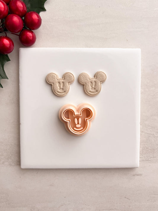 Gingerbread Mickey Head Clay Cutter | Gingerbread Mickey Head Polymer Clay Cutter for DIY Christmas Earrings Disney-Themed Jewelry and Handmade Festive Accessories