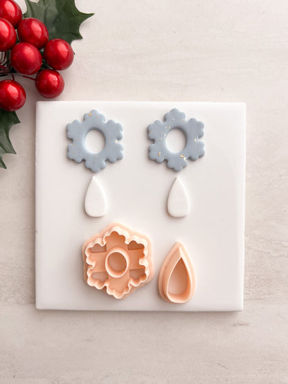 Snowflake No. 7 Dangle Clay Cutter | Snowflake No. 7 Dangle Polymer Clay Cutter for DIY Elegant Earrings Winter Jewelry and Handmade Holiday Accessories