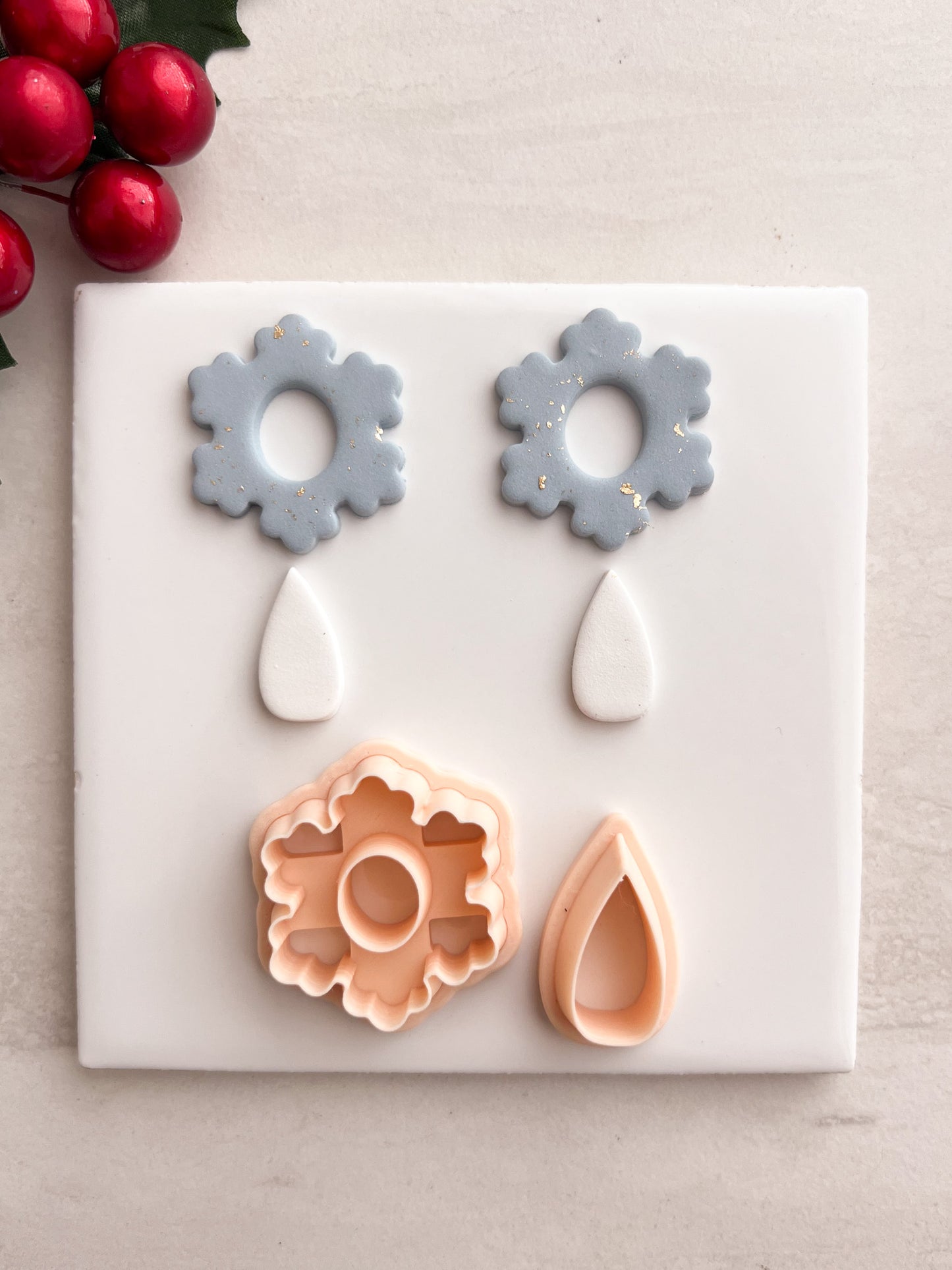 Snowflake No. 7 Dangle Clay Cutter | Snowflake No. 7 Dangle Polymer Clay Cutter for DIY Elegant Earrings Winter Jewelry and Handmade Holiday Accessories
