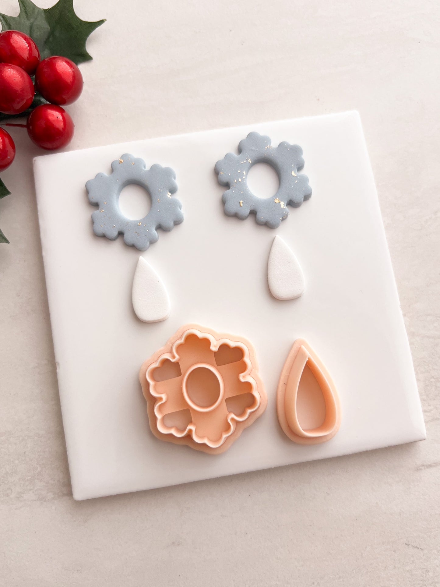 Snowflake No. 7 Dangle Clay Cutter | Snowflake No. 7 Dangle Polymer Clay Cutter for DIY Elegant Earrings Winter Jewelry and Handmade Holiday Accessories