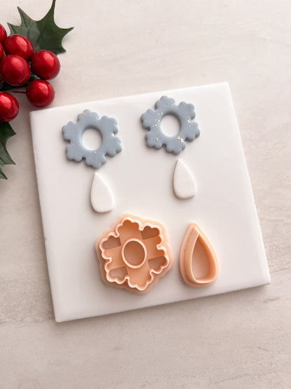 Snowflake No. 7 Dangle Clay Cutter | Snowflake No. 7 Dangle Polymer Clay Cutter for DIY Elegant Earrings Winter Jewelry and Handmade Holiday Accessories