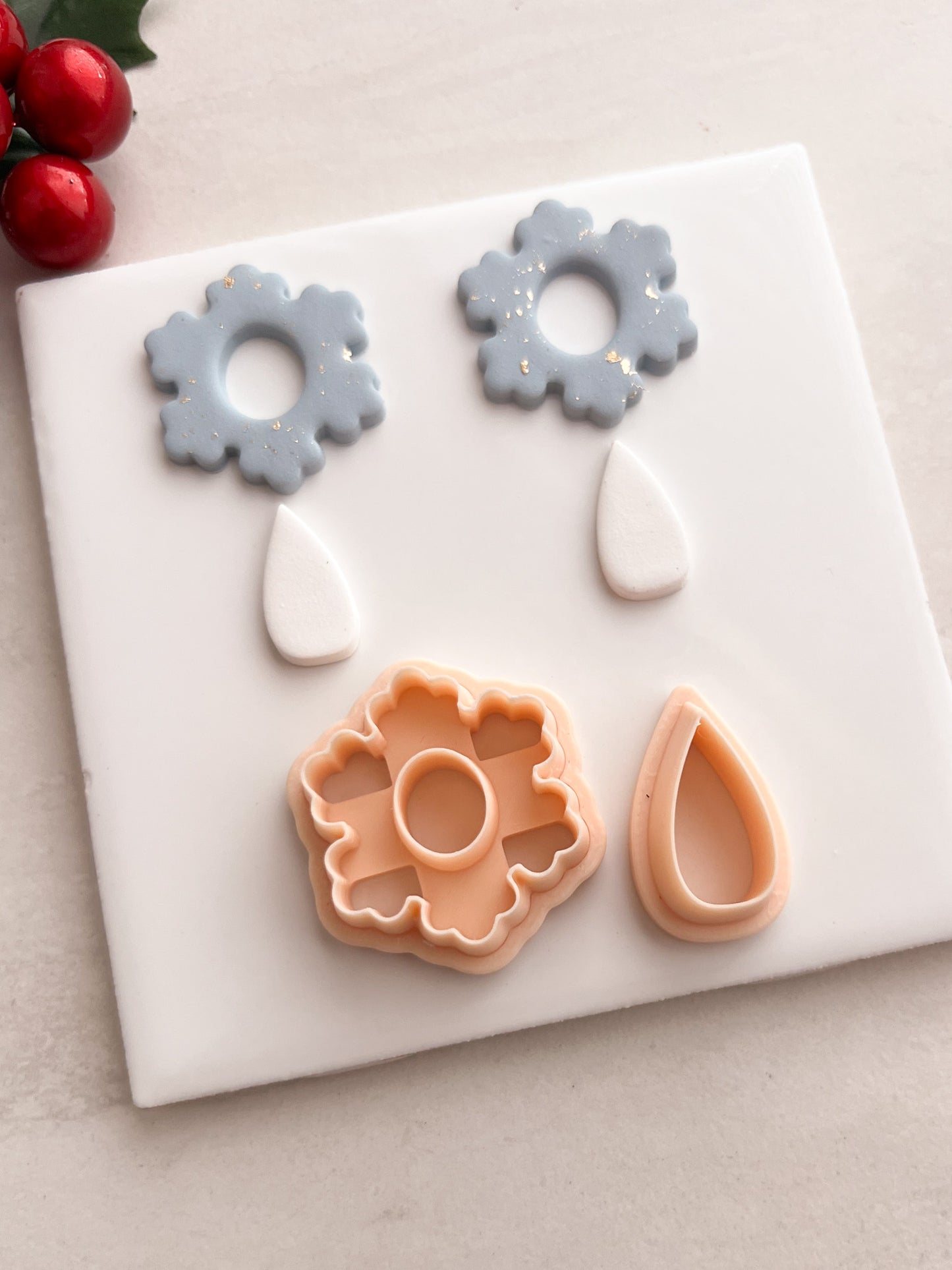 Snowflake No. 7 Dangle Clay Cutter | Snowflake No. 7 Dangle Polymer Clay Cutter for DIY Elegant Earrings Winter Jewelry and Handmade Holiday Accessories