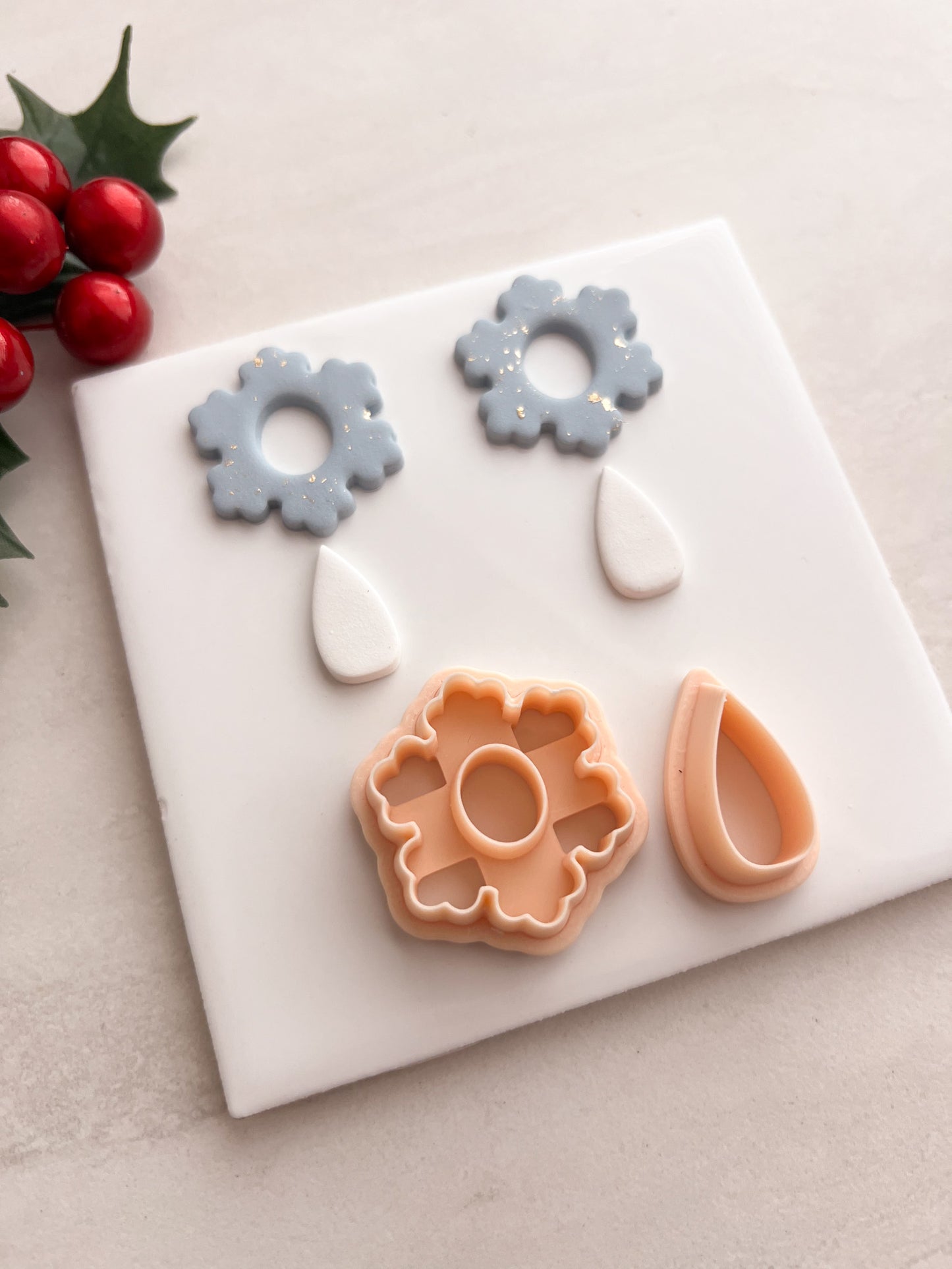 Snowflake No. 7 Dangle Clay Cutter | Snowflake No. 7 Dangle Polymer Clay Cutter for DIY Elegant Earrings Winter Jewelry and Handmade Holiday Accessories
