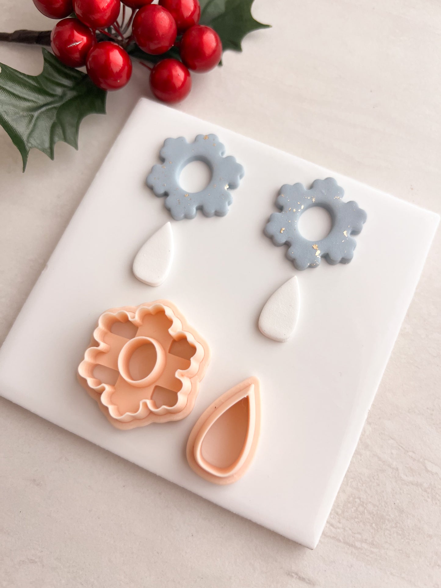 Snowflake No. 7 Dangle Clay Cutter | Snowflake No. 7 Dangle Polymer Clay Cutter for DIY Elegant Earrings Winter Jewelry and Handmade Holiday Accessories