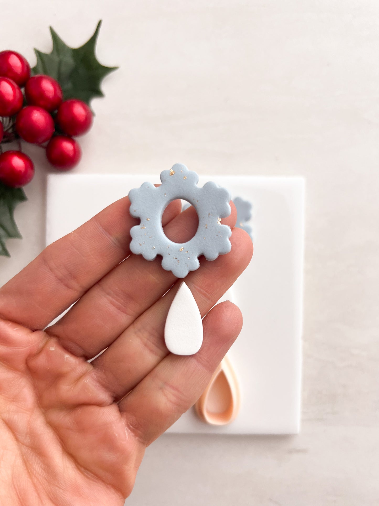 Snowflake No. 7 Dangle Clay Cutter | Snowflake No. 7 Dangle Polymer Clay Cutter for DIY Elegant Earrings Winter Jewelry and Handmade Holiday Accessories