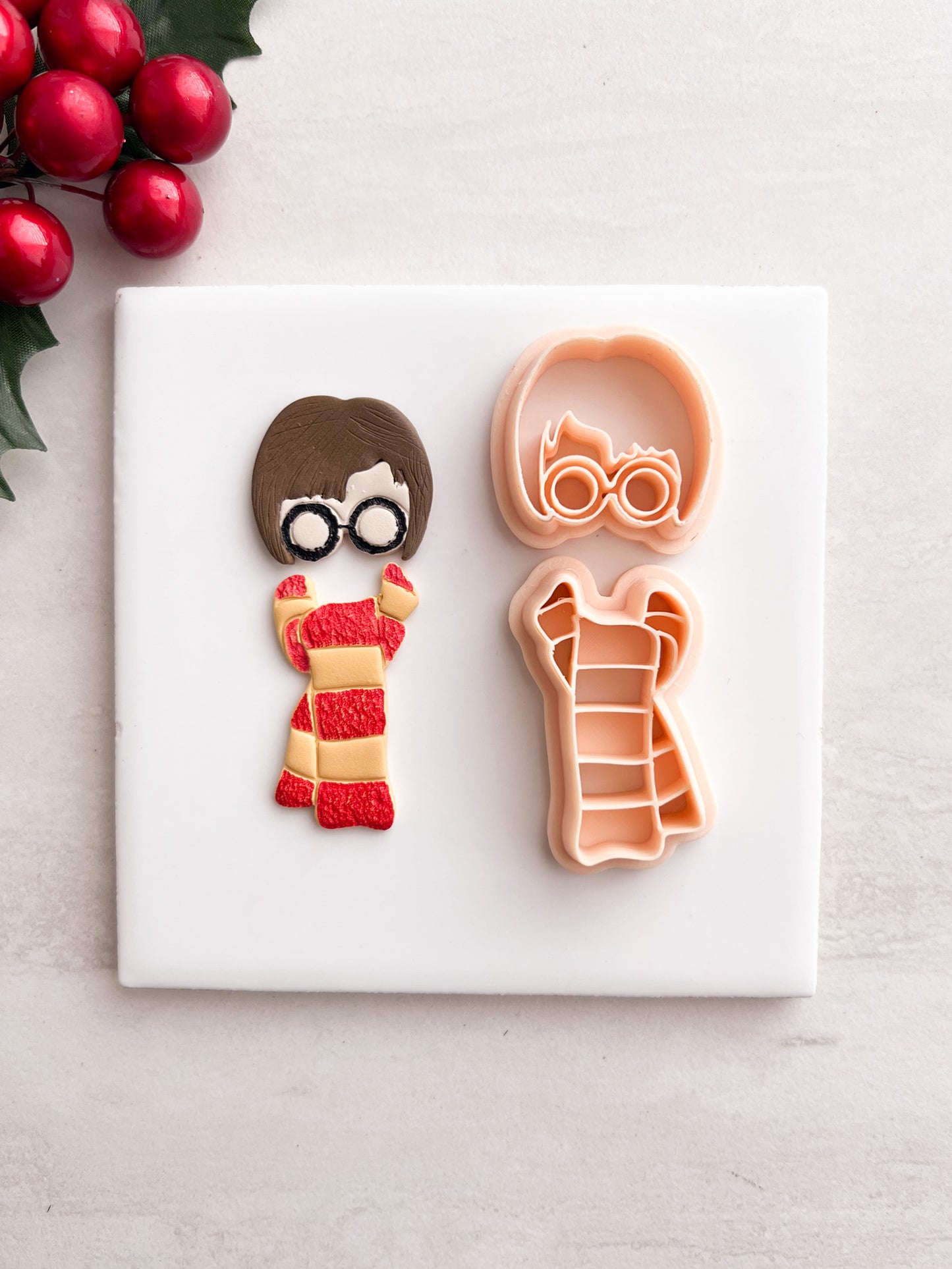 Boy Wizard Scarf Dangle Clay Cutter | Boy Wizard Scarf Dangle Polymer Clay Cutter for DIY Magic Earrings Fantasy-Themed Jewelry and Handmade Wizard Accessories