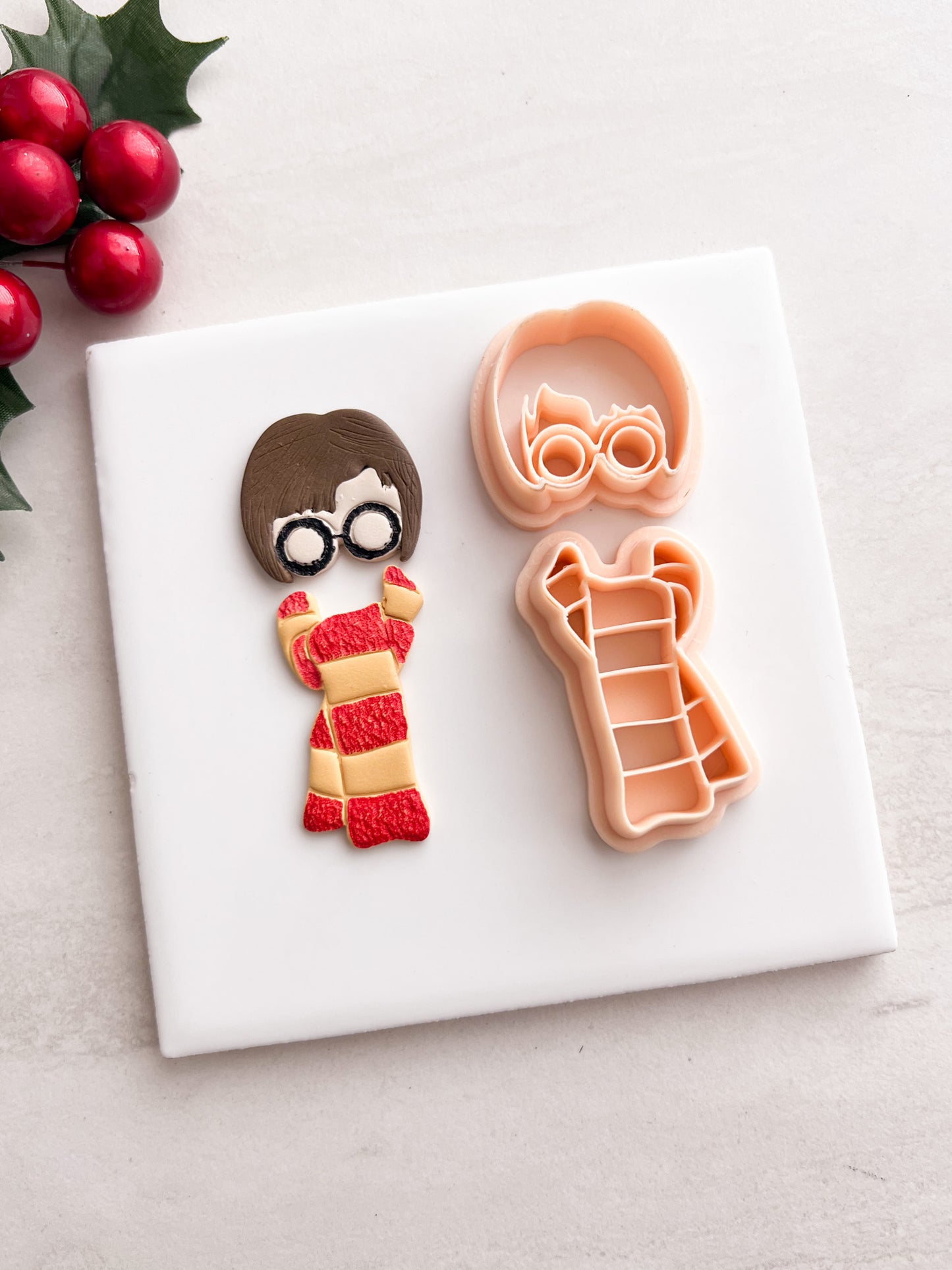 Boy Wizard Scarf Dangle Clay Cutter | Boy Wizard Scarf Dangle Polymer Clay Cutter for DIY Magic Earrings Fantasy-Themed Jewelry and Handmade Wizard Accessories