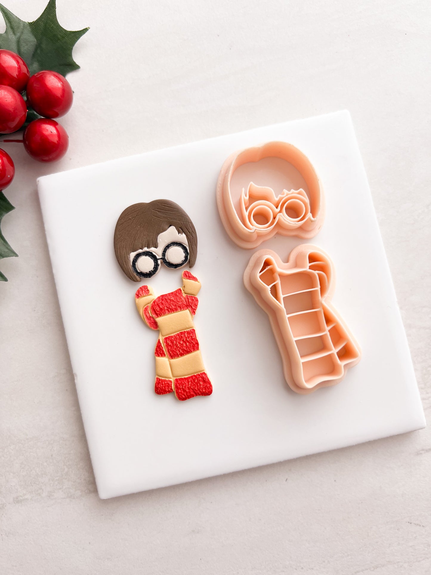 Boy Wizard Scarf Dangle Clay Cutter | Boy Wizard Scarf Dangle Polymer Clay Cutter for DIY Magic Earrings Fantasy-Themed Jewelry and Handmade Wizard Accessories