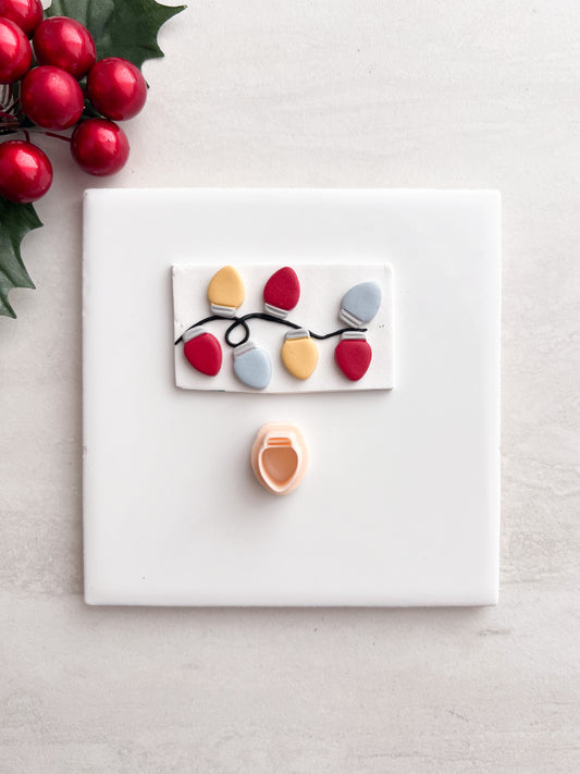 Old School Christmas Light Clay Cutter | Old School Christmas Light Polymer Clay Cutter for DIY Holiday Earrings Festive Jewelry and Handmade Christmas Accessories