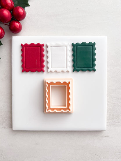 Christmas Postage Stamp Clay Cutter | Christmas Postage Stamp Polymer Clay Cutter for DIY Vintage Earrings Festive-Themed Jewelry and Handmade Holiday Accessories