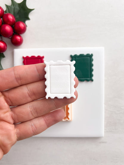 Christmas Postage Stamp Clay Cutter | Christmas Postage Stamp Polymer Clay Cutter for DIY Vintage Earrings Festive-Themed Jewelry and Handmade Holiday Accessories