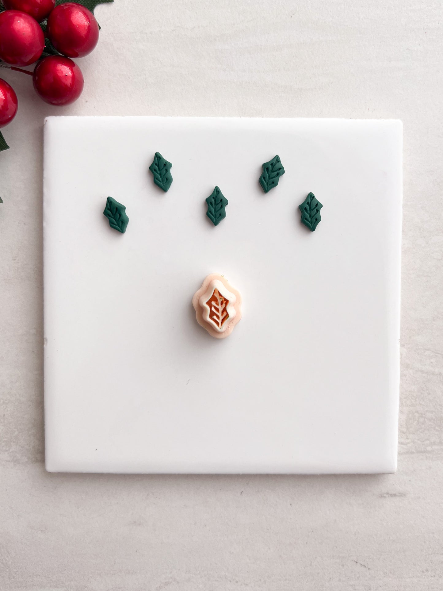 Holly Leaf No. 3 Clay Cutter | Holly Leaf No. 3 Polymer Clay Cutter for DIY Christmas Earrings Holiday Jewelry and Handmade Botanical Accessories