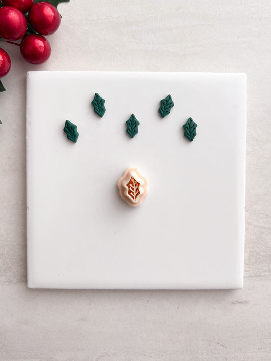 Holly Leaf No. 3 Clay Cutter | Holly Leaf No. 3 Polymer Clay Cutter for DIY Christmas Earrings Holiday Jewelry and Handmade Botanical Accessories