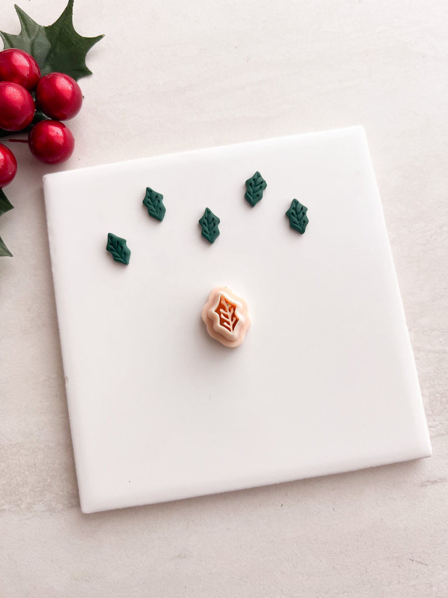 Holly Leaf No. 3 Clay Cutter | Holly Leaf No. 3 Polymer Clay Cutter for DIY Christmas Earrings Holiday Jewelry and Handmade Botanical Accessories