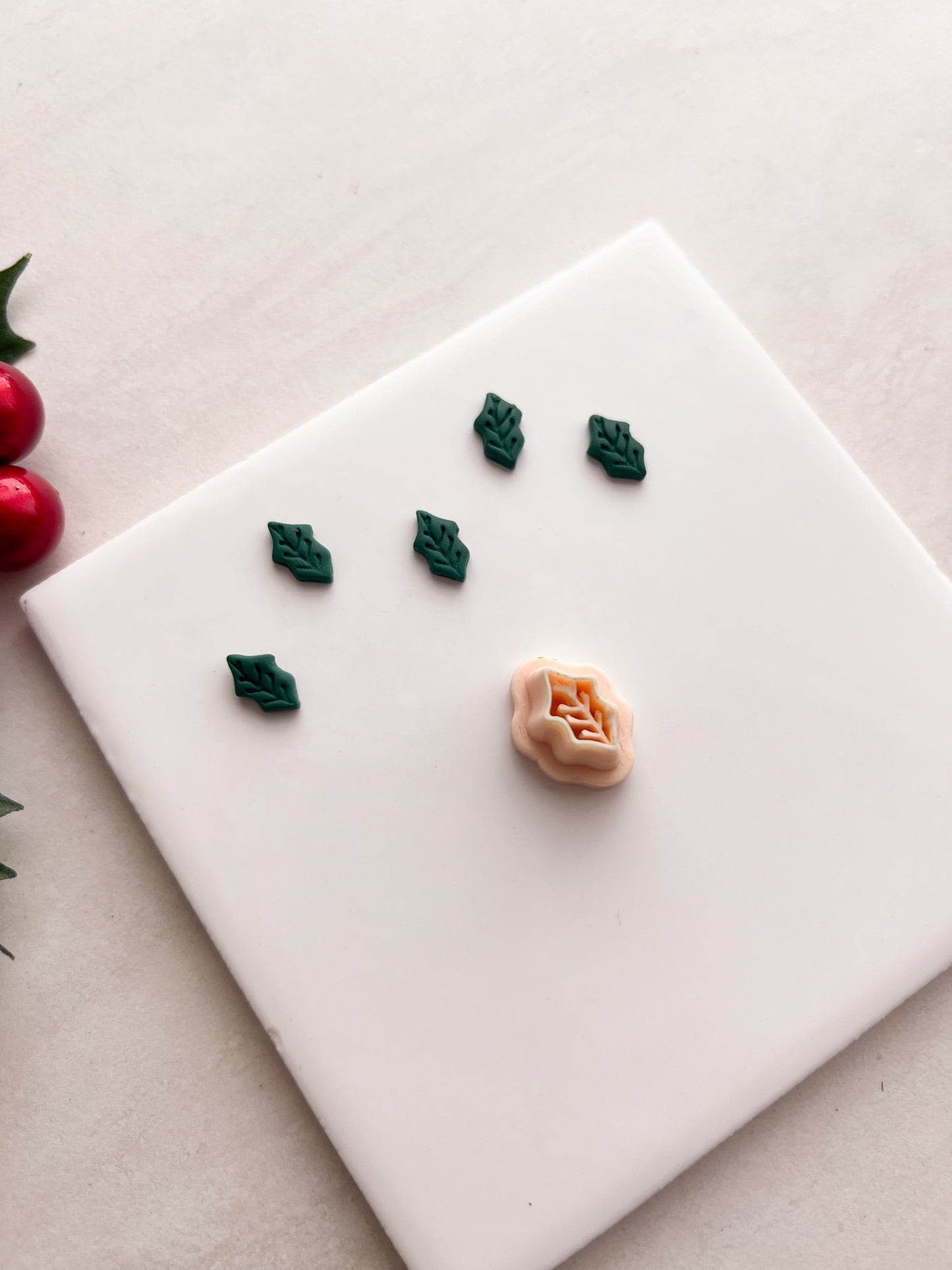 Holly Leaf No. 3 Clay Cutter | Holly Leaf No. 3 Polymer Clay Cutter for DIY Christmas Earrings Holiday Jewelry and Handmade Botanical Accessories