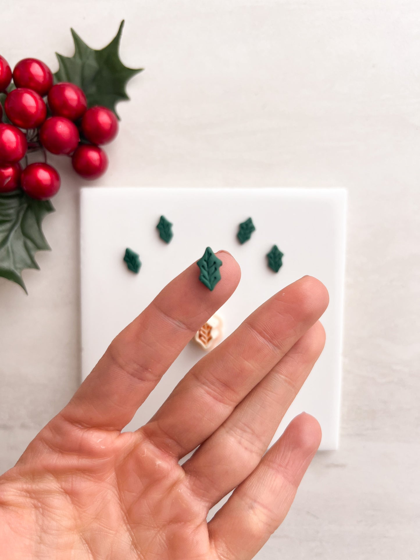 Holly Leaf No. 3 Clay Cutter | Holly Leaf No. 3 Polymer Clay Cutter for DIY Christmas Earrings Holiday Jewelry and Handmade Botanical Accessories