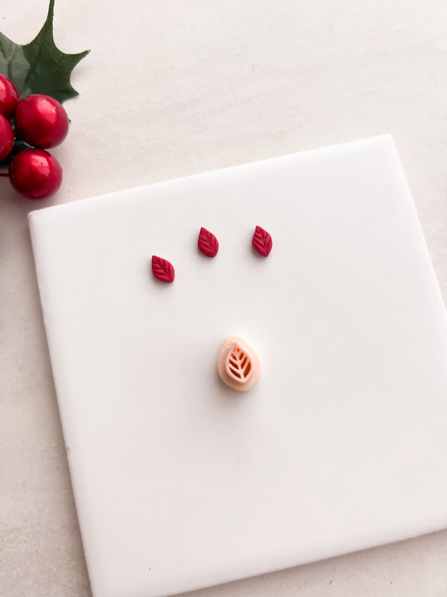 Micro Poinsettia Leaf No. 3 Clay Cutter | Micro Poinsettia Leaf Polymer Clay Cutter for DIY Christmas Earrings Floral Jewelry and Handmade Holiday Accessories