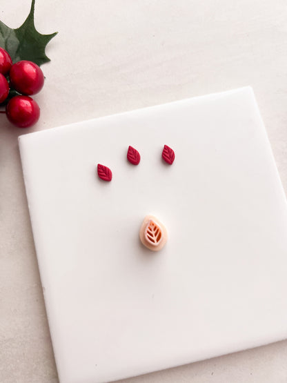Micro Poinsettia Leaf No. 3 Clay Cutter | Micro Poinsettia Leaf Polymer Clay Cutter for DIY Christmas Earrings Floral Jewelry and Handmade Holiday Accessories