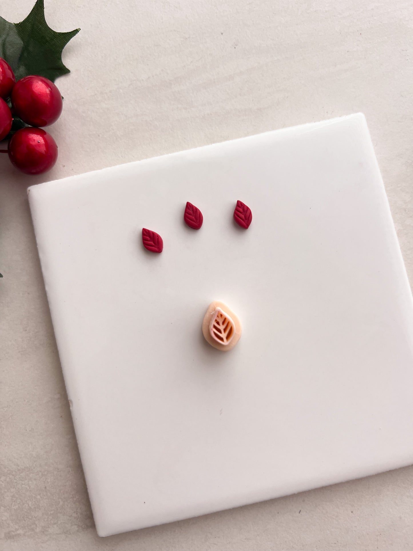 Micro Poinsettia Leaf No. 3 Clay Cutter | Micro Poinsettia Leaf Polymer Clay Cutter for DIY Christmas Earrings Floral Jewelry and Handmade Holiday Accessories