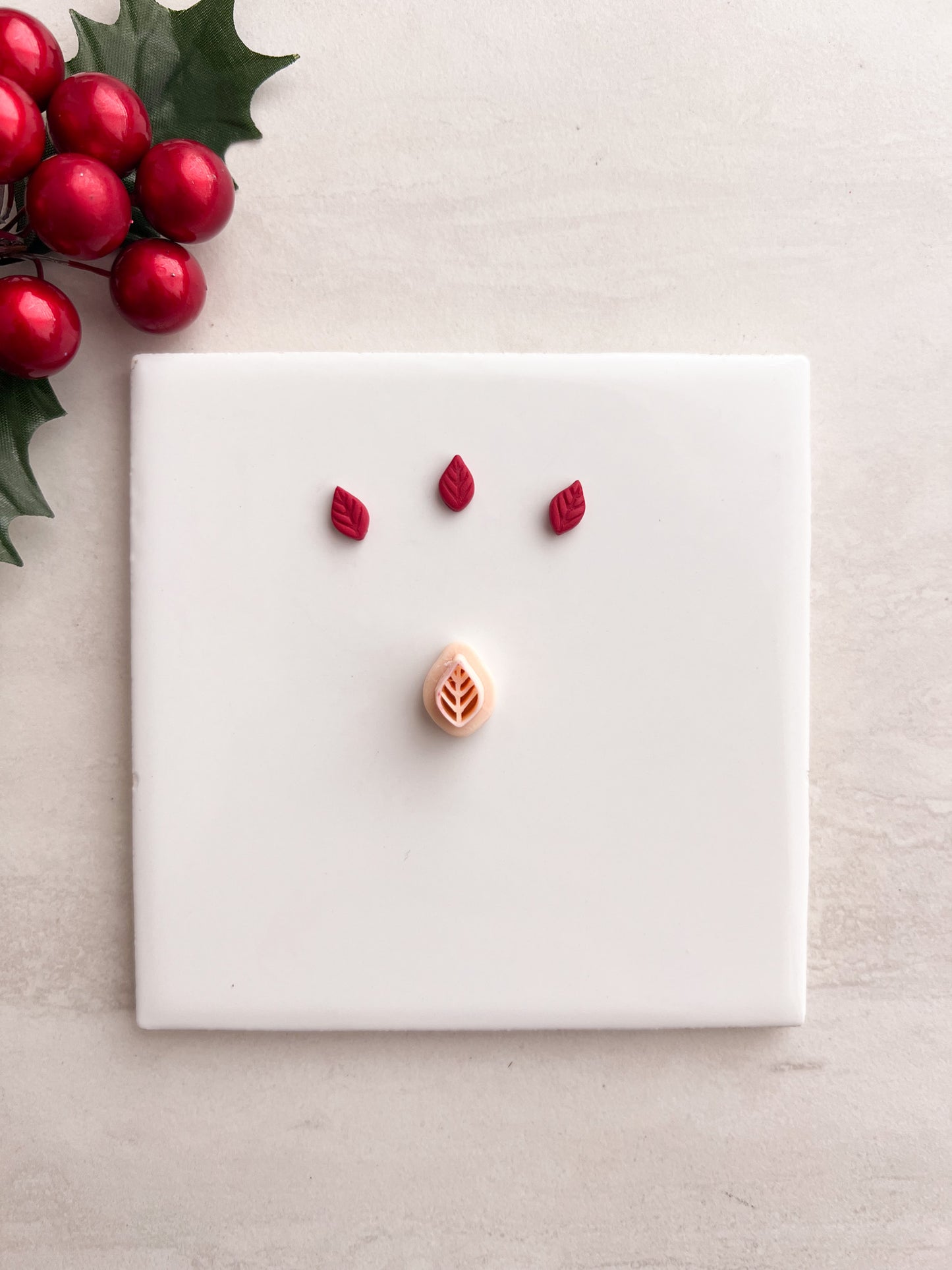 Micro Poinsettia Leaf No. 3 Clay Cutter | Micro Poinsettia Leaf Polymer Clay Cutter for DIY Christmas Earrings Floral Jewelry and Handmade Holiday Accessories