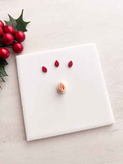 Micro Poinsettia Leaf No. 3 Clay Cutter | Micro Poinsettia Leaf Polymer Clay Cutter for DIY Christmas Earrings Floral Jewelry and Handmade Holiday Accessories