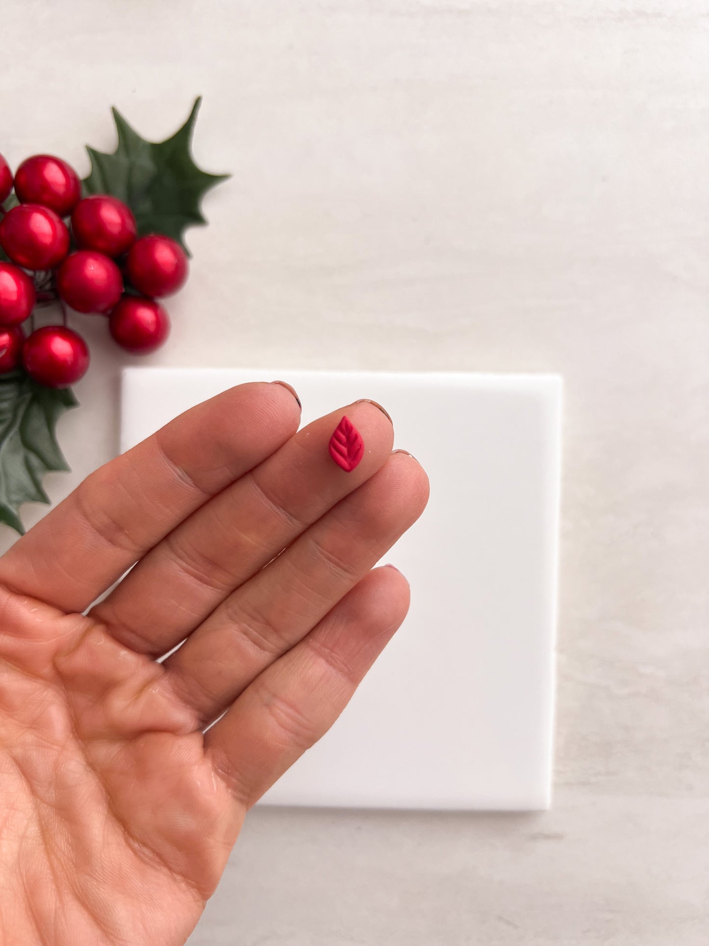Micro Poinsettia Leaf No. 3 Clay Cutter | Micro Poinsettia Leaf Polymer Clay Cutter for DIY Christmas Earrings Floral Jewelry and Handmade Holiday Accessories