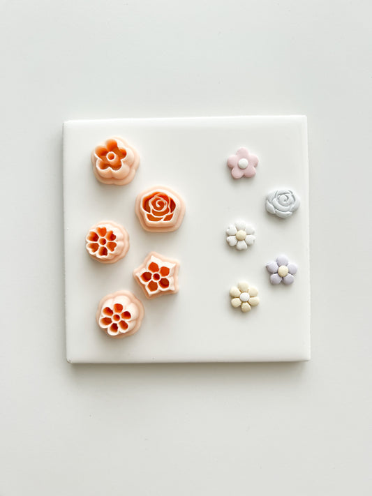 5 Piece Flower Stud Set Clay Cutters | 5 Piece Flower Stud Set Polymer Clay Cutters for DIY Floral Earrings Nature-Themed Jewelry and Handmade Elegant Accessories
