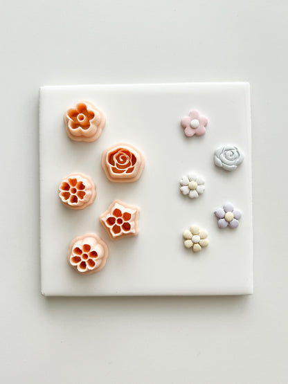 5 Piece Flower Stud Set Clay Cutters | 5 Piece Flower Stud Set Polymer Clay Cutters for DIY Floral Earrings Nature-Themed Jewelry and Handmade Elegant Accessories