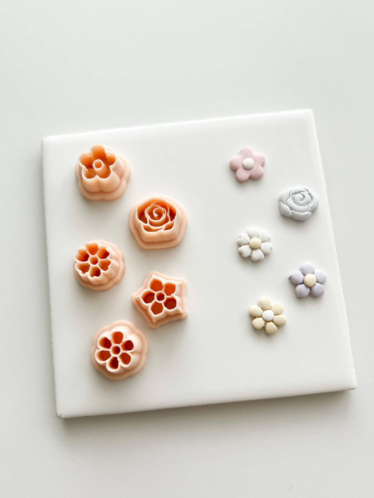 5 Piece Flower Stud Set Clay Cutters | 5 Piece Flower Stud Set Polymer Clay Cutters for DIY Floral Earrings Nature-Themed Jewelry and Handmade Elegant Accessories