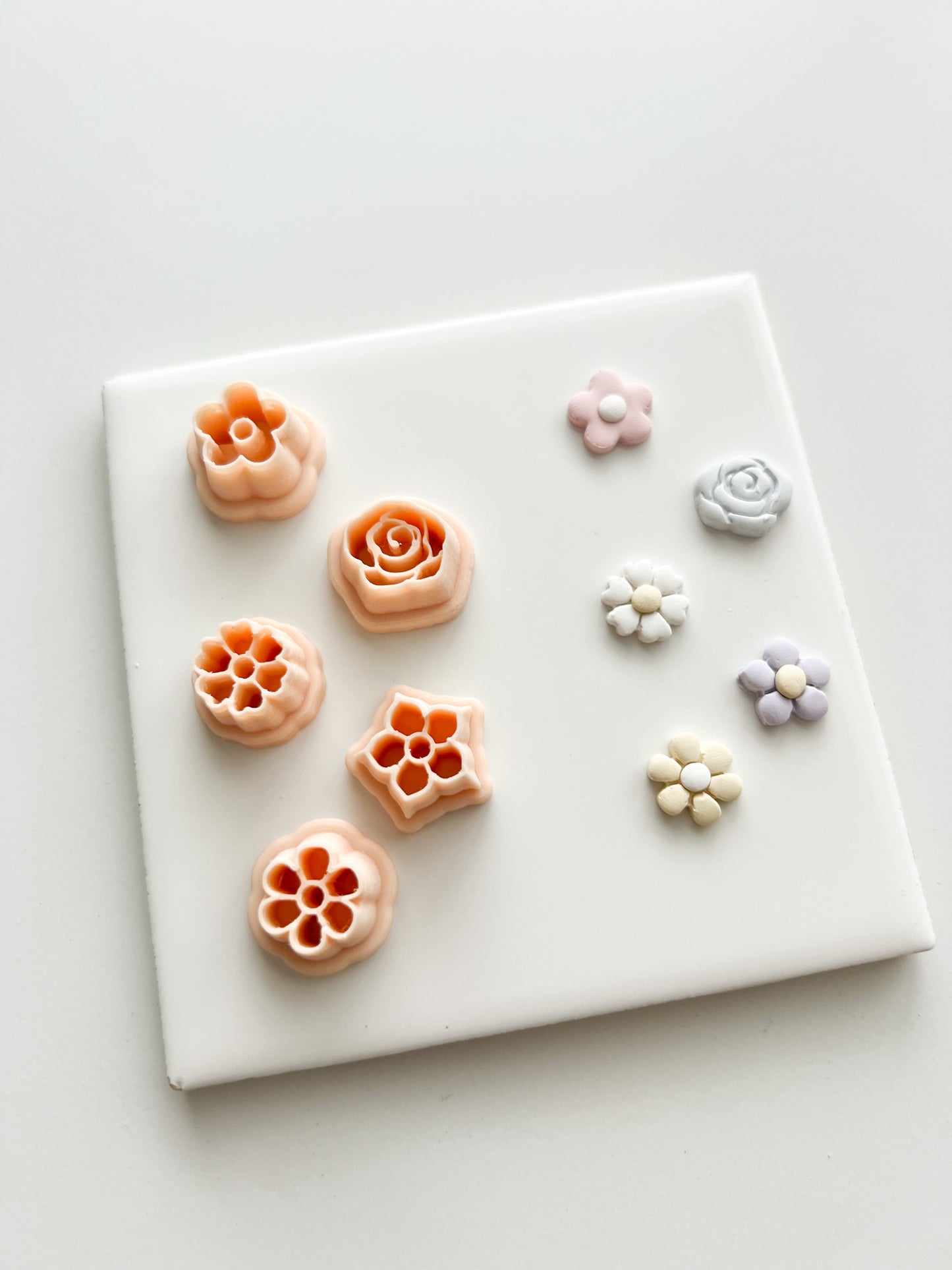 5 Piece Flower Stud Set Clay Cutters | 5 Piece Flower Stud Set Polymer Clay Cutters for DIY Floral Earrings Nature-Themed Jewelry and Handmade Elegant Accessories