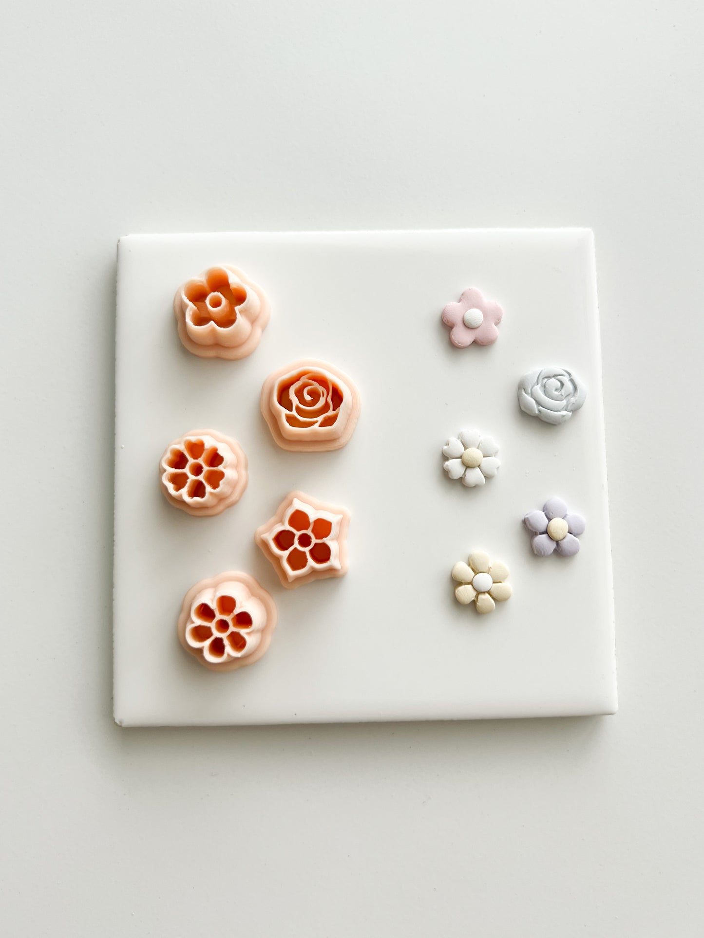 5 Piece Flower Stud Set Clay Cutters | 5 Piece Flower Stud Set Polymer Clay Cutters for DIY Floral Earrings Nature-Themed Jewelry and Handmade Elegant Accessories