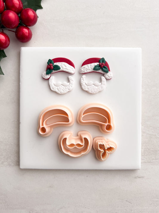 Santa No. 3 Clay Cutter | Santa No. 3 Polymer Clay Cutter for DIY Christmas Earrings Festive Jewelry and Handmade Holiday Accessories
