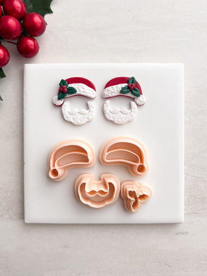 Santa No. 3 Clay Cutter | Santa No. 3 Polymer Clay Cutter for DIY Christmas Earrings Festive Jewelry and Handmade Holiday Accessories