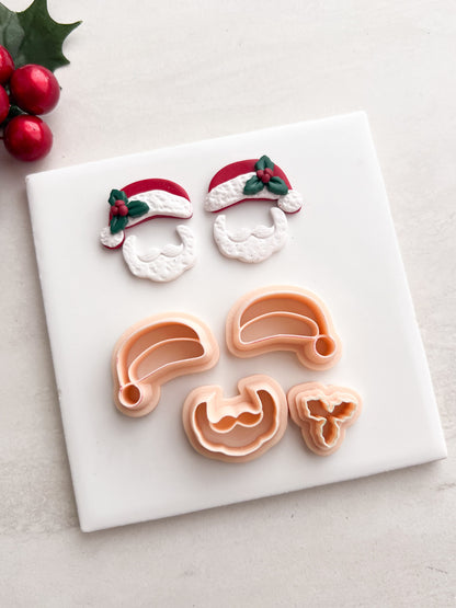 Santa No. 3 Clay Cutter | Santa No. 3 Polymer Clay Cutter for DIY Christmas Earrings Festive Jewelry and Handmade Holiday Accessories