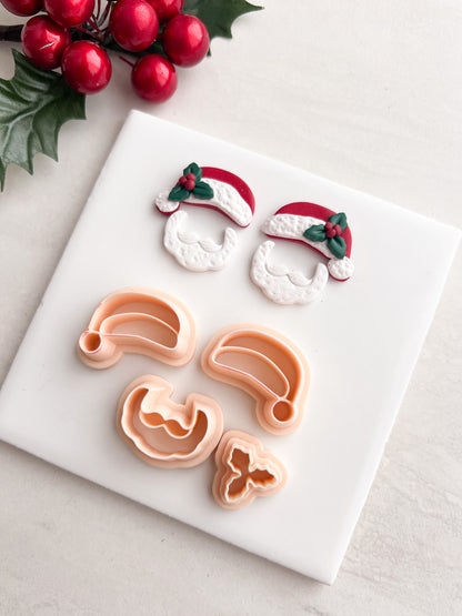 Santa No. 3 Clay Cutter | Santa No. 3 Polymer Clay Cutter for DIY Christmas Earrings Festive Jewelry and Handmade Holiday Accessories