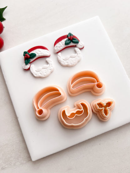Santa No. 3 Clay Cutter | Santa No. 3 Polymer Clay Cutter for DIY Christmas Earrings Festive Jewelry and Handmade Holiday Accessories