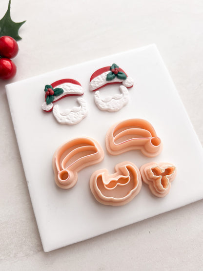 Santa No. 3 Clay Cutter | Santa No. 3 Polymer Clay Cutter for DIY Christmas Earrings Festive Jewelry and Handmade Holiday Accessories