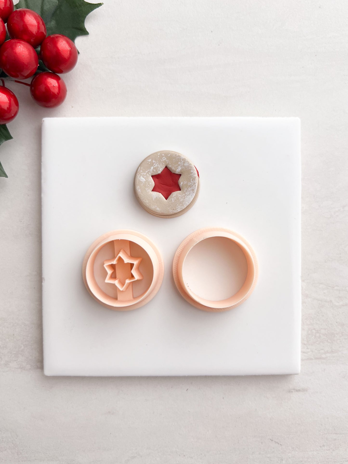 Snowflake Cookie No. 1 Clay Cutter | Snowflake Cookie No. 1 Polymer Clay Cutter for DIY Holiday Earrings Cookie-Themed Jewelry and Handmade Christmas Accessories