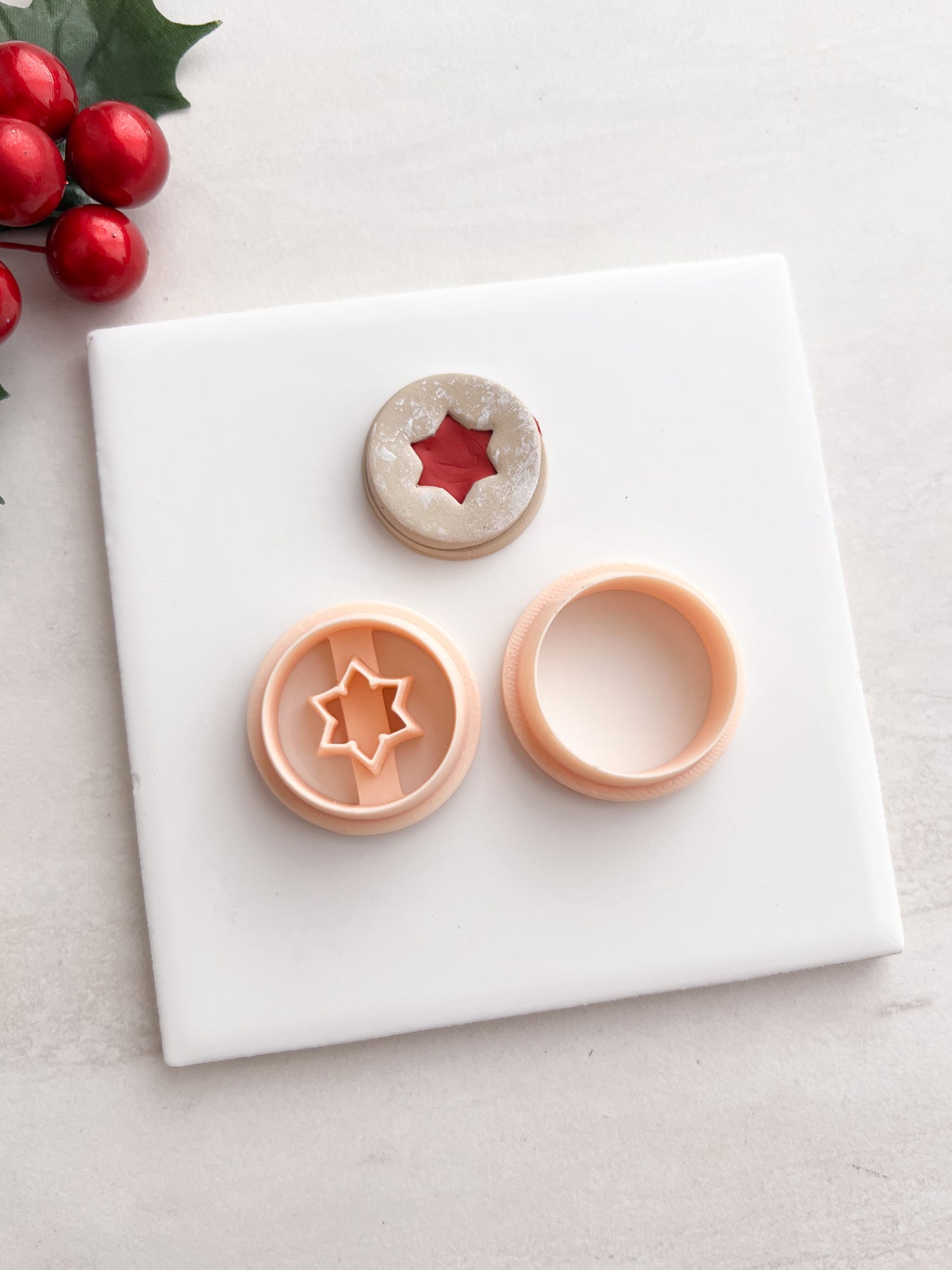 Snowflake Cookie No. 1 Clay Cutter | Snowflake Cookie No. 1 Polymer Clay Cutter for DIY Holiday Earrings Cookie-Themed Jewelry and Handmade Christmas Accessories