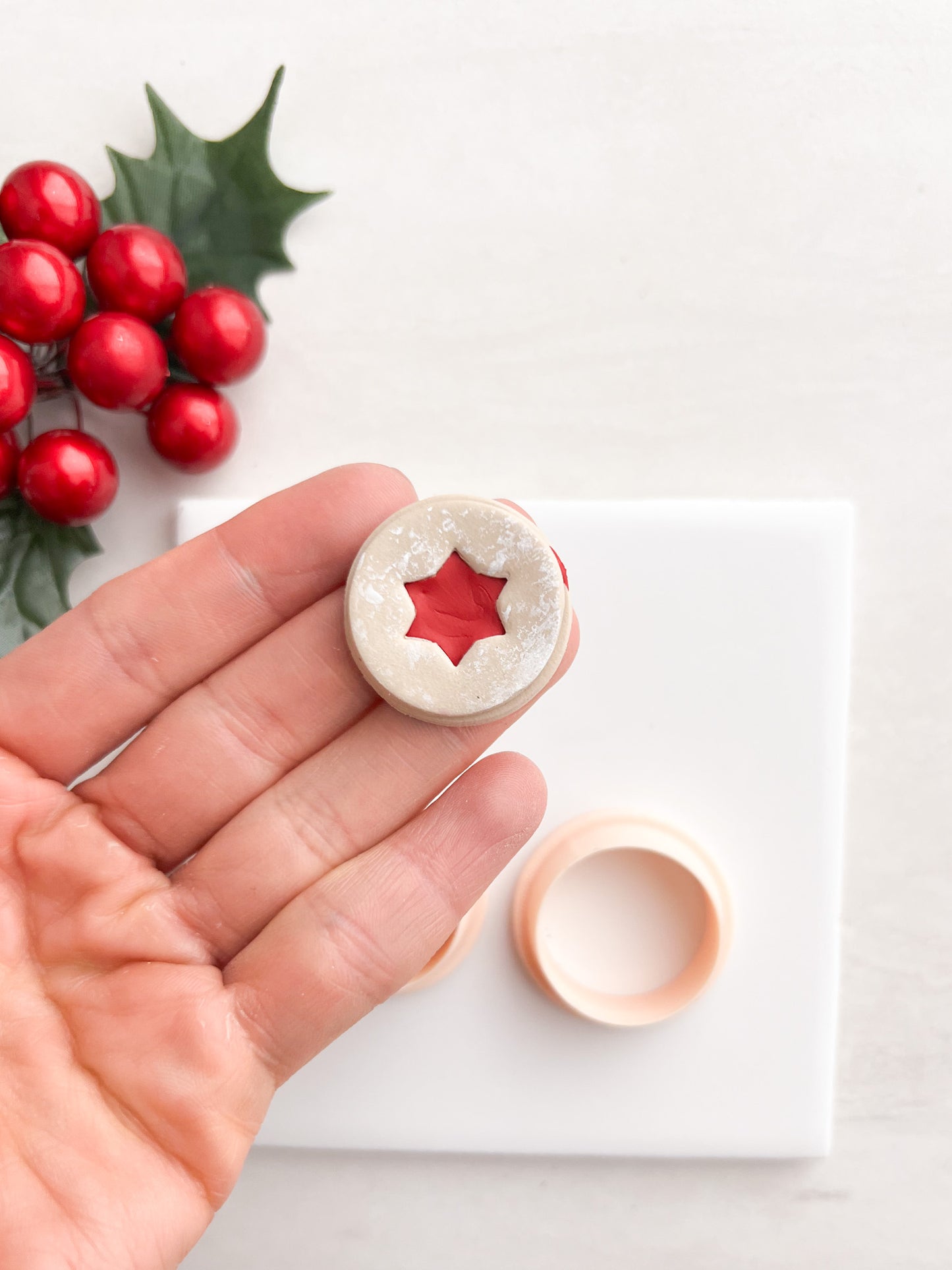 Snowflake Cookie No. 1 Clay Cutter | Snowflake Cookie No. 1 Polymer Clay Cutter for DIY Holiday Earrings Cookie-Themed Jewelry and Handmade Christmas Accessories