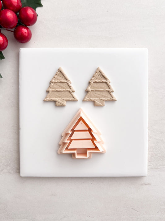Debossed Tree Bookcase Clay Cutter | Debossed Tree Bookcase Polymer Clay Cutter for DIY Nature Earrings Book-Themed Jewelry and Handmade Unique Accessories