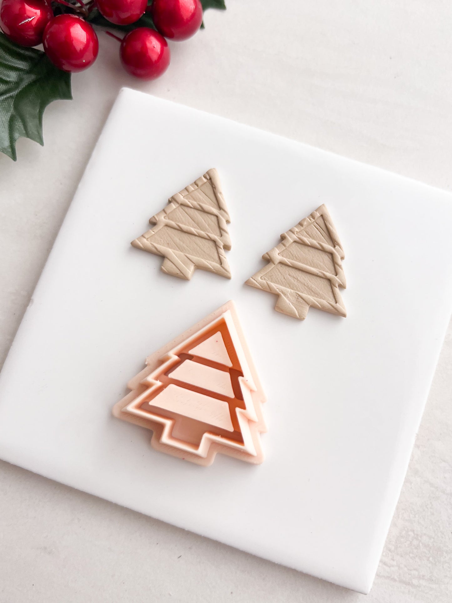 Debossed Tree Bookcase Clay Cutter | Debossed Tree Bookcase Polymer Clay Cutter for DIY Nature Earrings Book-Themed Jewelry and Handmade Unique Accessories