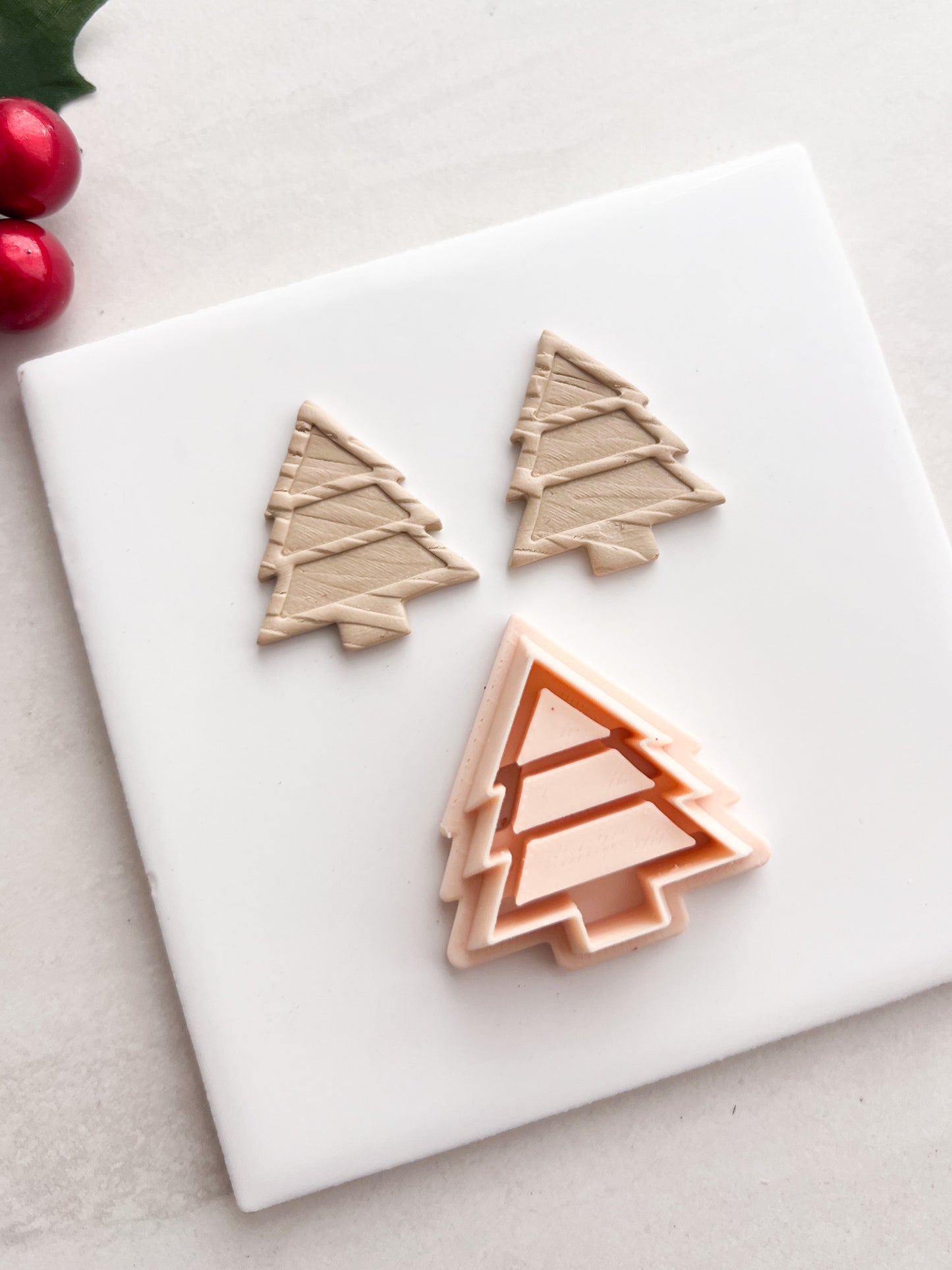 Debossed Tree Bookcase Clay Cutter | Debossed Tree Bookcase Polymer Clay Cutter for DIY Nature Earrings Book-Themed Jewelry and Handmade Unique Accessories